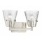 Z-Lite Analia Vanity, 2-Light, 16.5 In.W x 7.5 In.L x 9.25 In.H, Brushed Nickel/Clear Ribbed 1101-2V-BN - alternate 6
